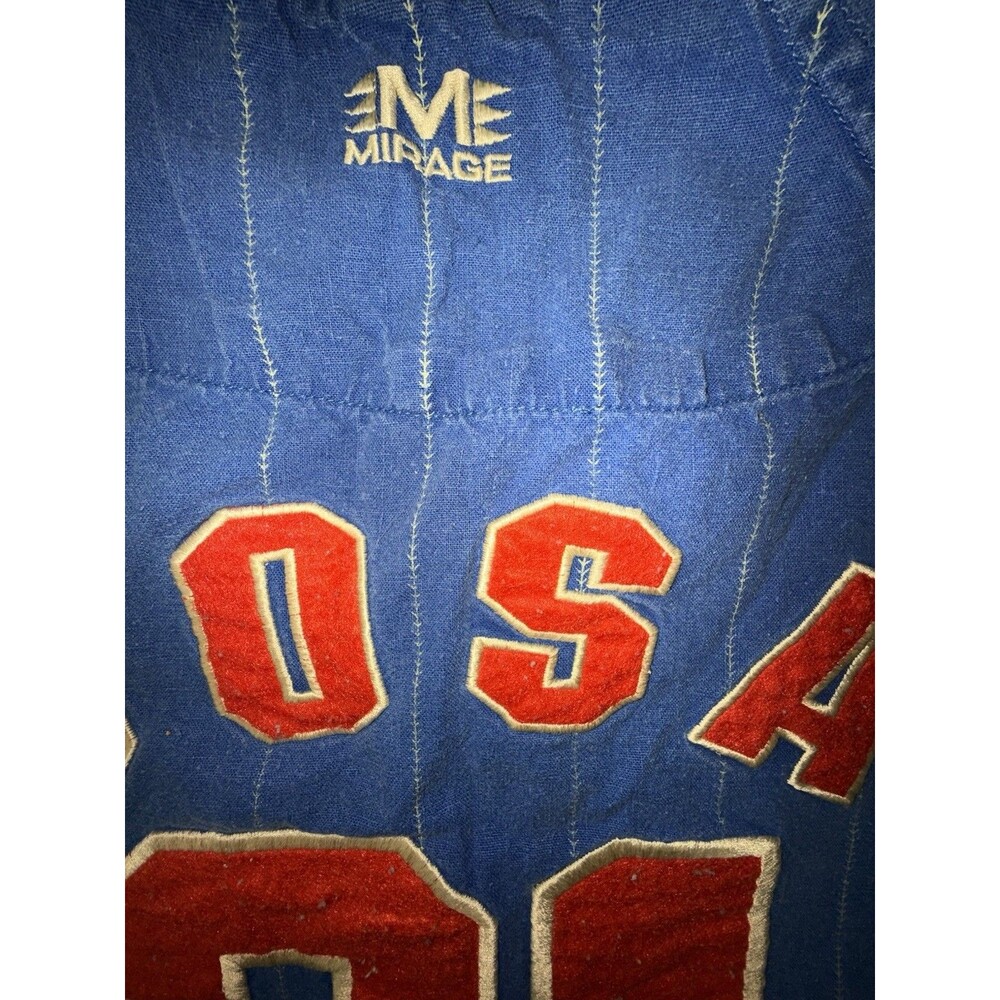 Vintage Chicago Cubs Sammy Sosa Jersey Large, Mirage Mens Blue Cotton Button Up - Picture 9 of 10